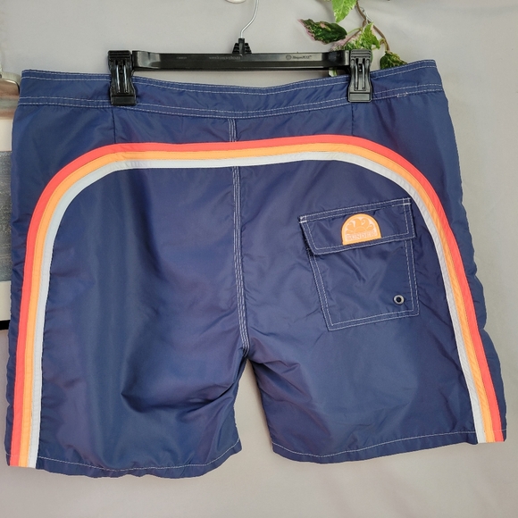 Sundek Men's Nylon Mesh Swim Trunks Blue 36 - Picture 2 of 12